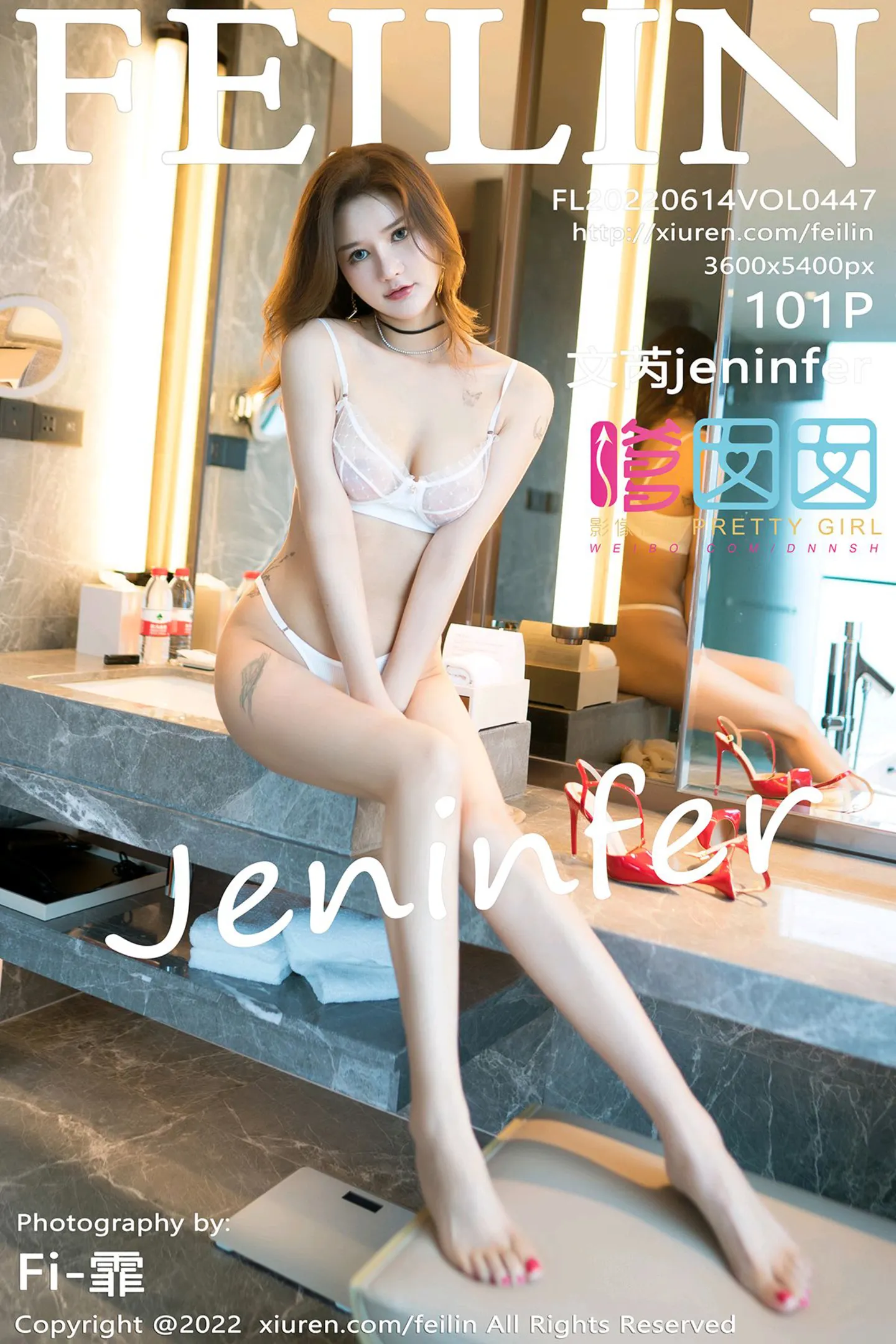 [FeiLin嗲囡囡]VOL.447_模特文芮jeninfer黑色收身衣配开档黑丝半脱露蕾丝内衣诱惑写真101P-秀人网 - XiuRen.Space